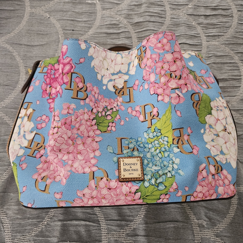 Dooney & Bourke Hydrangea Shoulder Bag - Blue and Pink